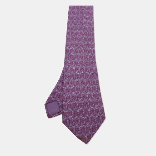 Hermes Purple Patterned Silk Classic Tie - Hermes - Modalova