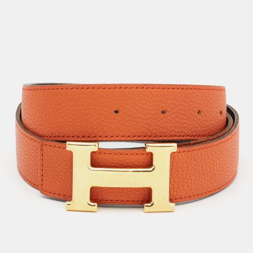 Hermès Orange/Noir Togo and Chamonix Leather H Buckle Reversible Belt 105 CM - Hermes - Modalova