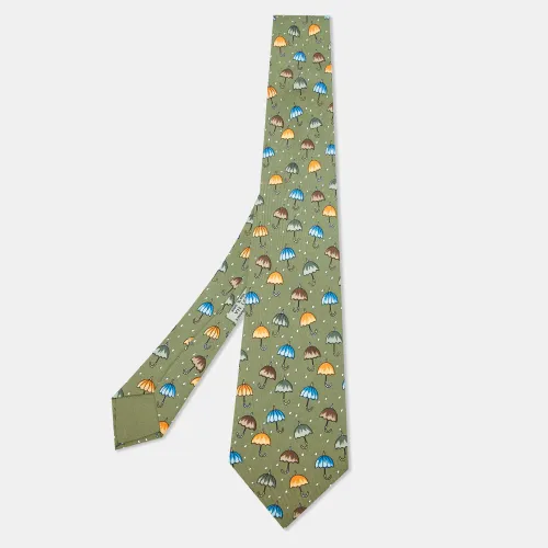 Hermès Multicolor Umbrella Print Silk Classic Tie - Hermes - Modalova