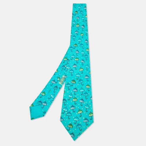 Hermès Multicolor Umbrella Print Silk Classic Tie - Hermes - Modalova