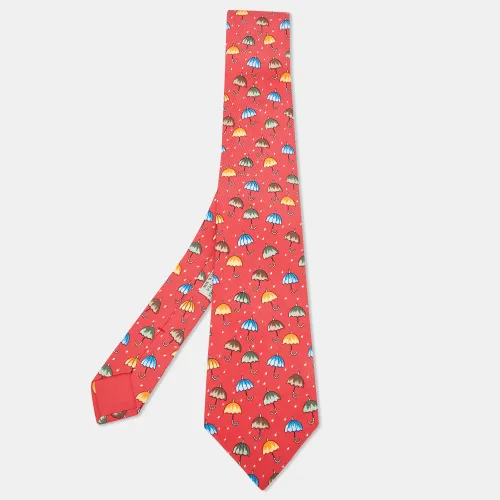 Hermès Multicolor Umbrella Print Silk Classic Tie - Hermes - Modalova