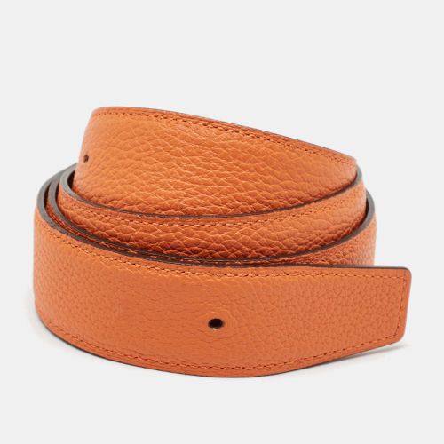 Hermès Orange/Noir Togo and Box Leather Reversible Belt Strap 90 CM - Hermes - Modalova