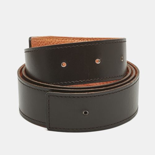 Hermes Orange/Chocolat Togo and Box Leather Reversible Belt Strap 90 CM - Hermes - Modalova