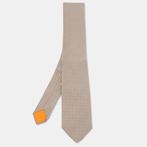 Hermès /Orange Patterned Silk Tie - Hermes - Modalova