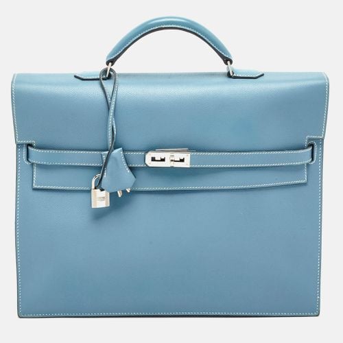 Hermes Blue Jean Epsom Leather Kelly Depeches 34 Briefcase - Hermes - Modalova