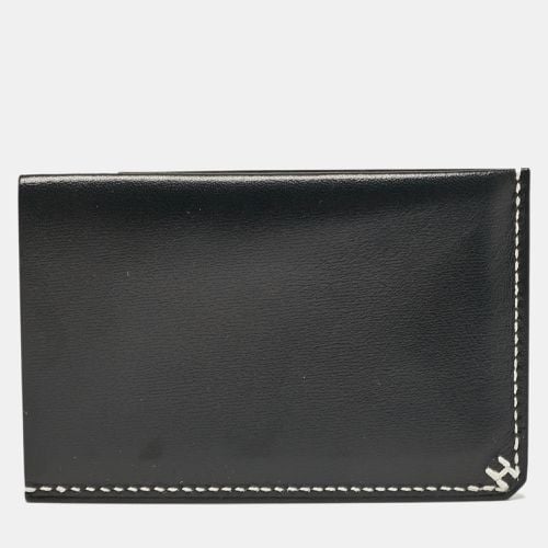 Hermes Black Box Leather H Sellier Card Holder - Hermes - Modalova