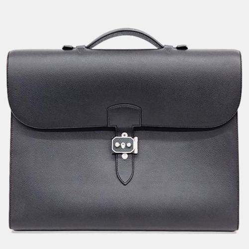 Hemes Noir Epsom Leather Sac-a-Depeches Briefcase Bag - Hermes - Modalova