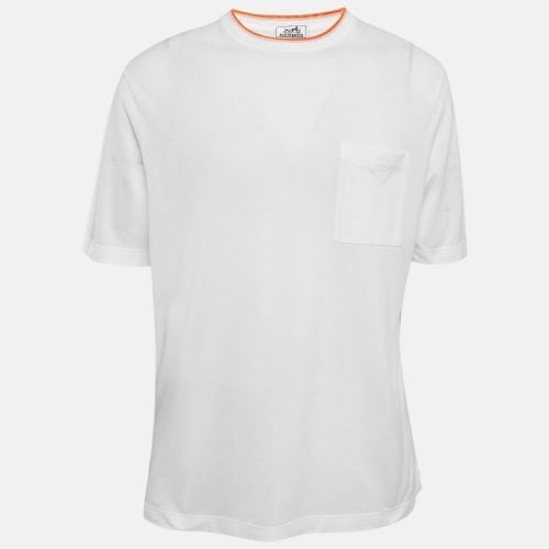 Hermes White Cotton Pique Crew Neck T-Shirt XXL - Hermes - Modalova