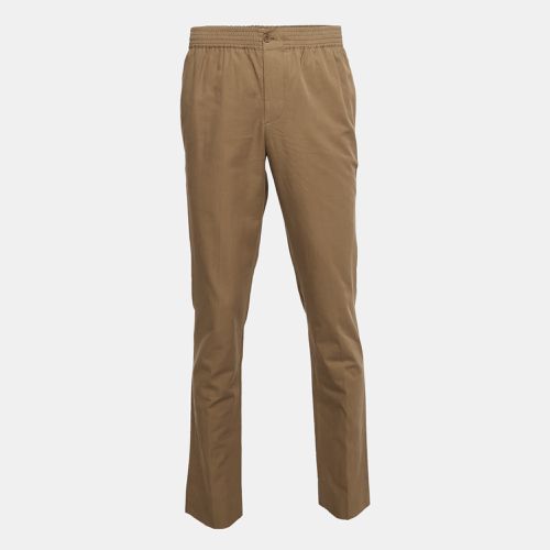 Hermes Brown Cotton Drawstring Straight Leg Pants M - Hermes - Modalova