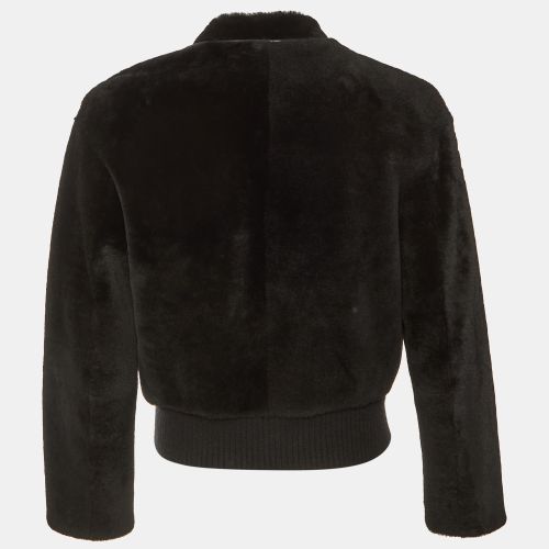 Blac Fur & Leather Button Front Oversized Jacket S - Hermes - Modalova