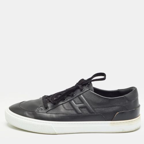 Hermes Black Leather Deep Lace Up Sneakers Size 44.5 - Hermes - Modalova