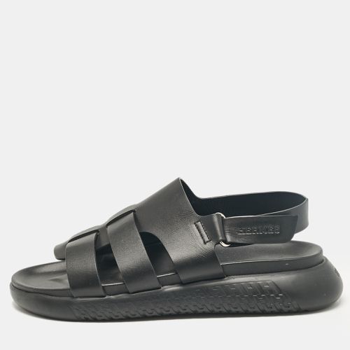 Hermes Black Leather Doha Flat Sandals Size 43 - Hermes - Modalova