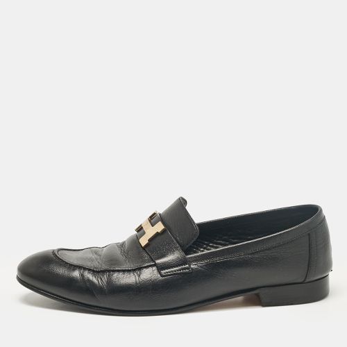 Hermes Black Leather Paris Slip On Loafers Size 44 - Hermes - Modalova