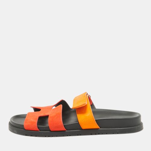 Hermes Orange Suede Chypre Sandals Size 41 - Hermes - Modalova