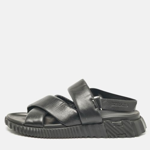 Hermes Black Leather Electric Flat Sandals Size 45 - Hermes - Modalova