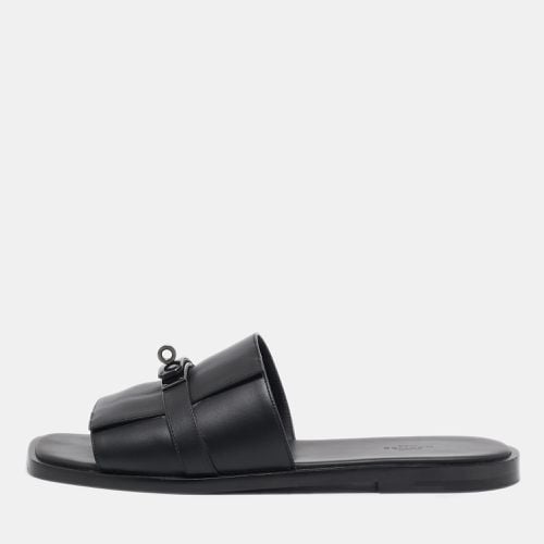 Hermes Black Leather Gabriel Sandals Size 45 - Hermes - Modalova