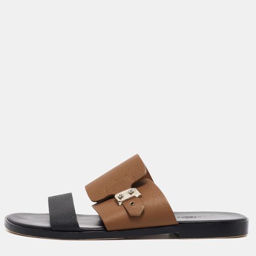 Hermès Black/Brown Leather Ionie Sandals Size 44 - Hermes - Modalova