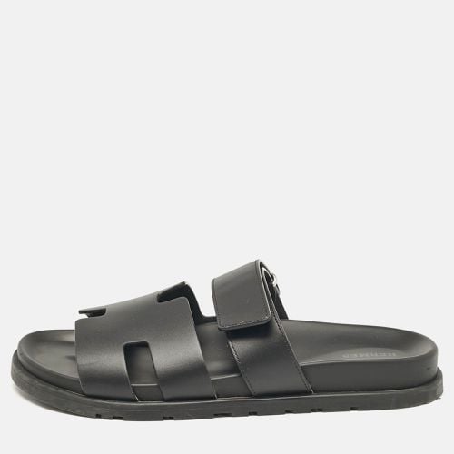 Hermès Black Leather Chypre Sandals Size 42 - Hermes - Modalova