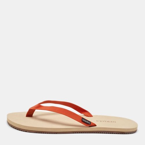 Hermes Orange Fabric Flat Beach Sandals Size 45 - Hermes - Modalova