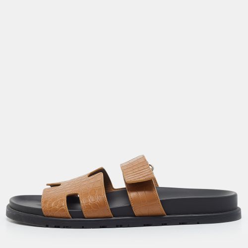 Chypre Size 43 Crocodile Leather Flat Slide - Hermes - Modalova
