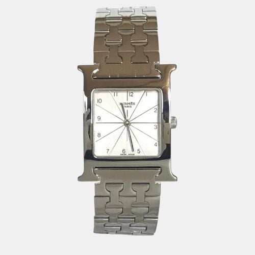 Hermes Silver Stainless Steel Heure H HH1.510 Quartz Men's Wristwatch 26 mm - Hermes - Modalova