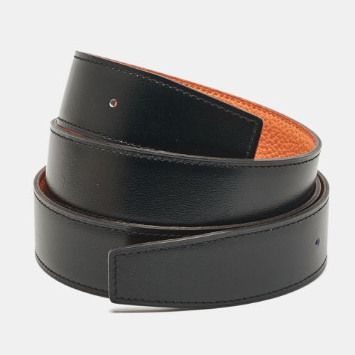 Hermes Noir/Orange Box and Togo Leather Reversible Belt Strap 95 CM - Hermes - Modalova