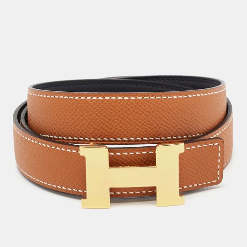 Hermès Noir/Gold Swift and Epsom Leather Constance Reversible Belt 85 CM - Hermes - Modalova