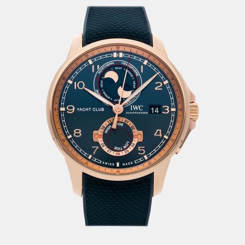 IWC Blue 18k Rose Gold Portuguese Yacht Club IW3440-01 Automatic Men's Wristwatch 44 mm - IWC - Modalova