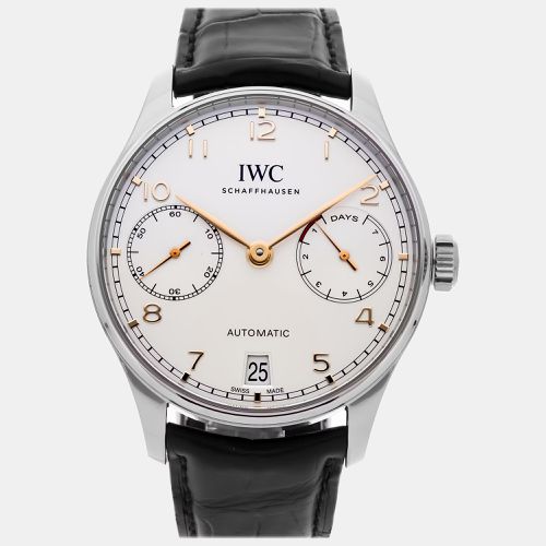 IWC Silver Stainless Steel Portugieser IW5007-04 Automatic Men's Wristwatch 42 mm - IWC - Modalova