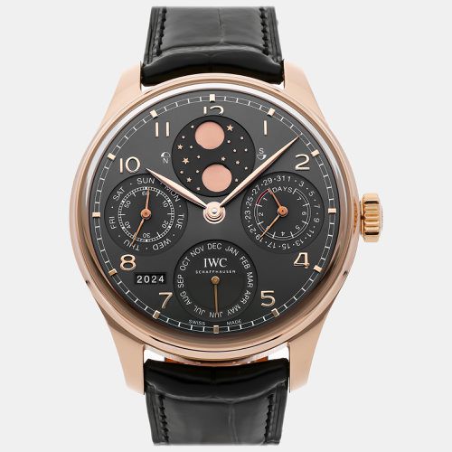 IWC Grey 18k Rose Gold Portugieser IW5034-04 Automatic Men's Wristwatch 44 mm - IWC - Modalova