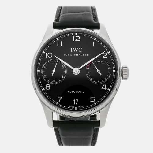 IWC Black Stainless Steel Portuguese IW5001-09 Automatic Men's Wristwatch 42 mm - IWC - Modalova