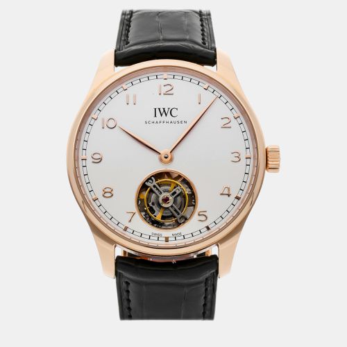 IWC Silver 18k Rose Gold Portugieser Manual Winding Men's Wristwatch 42 mm - IWC - Modalova