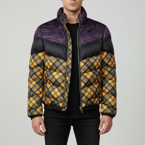 Multicolour Printed Synthetic Zip-Up Down Bomber Jacket M - Just Cavalli - Modalova