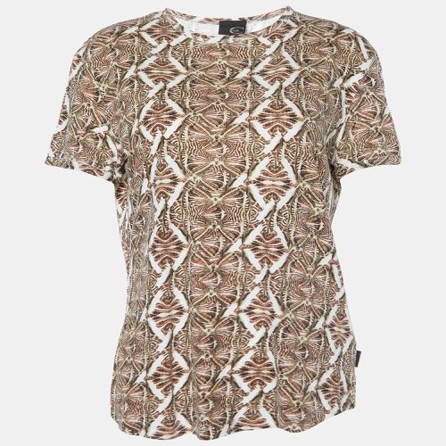 Just Cavalli Brown Printed Cotton & Modal Fitted T-Shirt L - Just Cavalli - Modalova