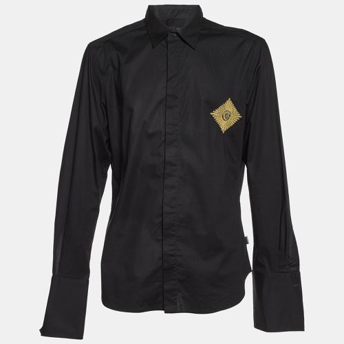 Just Cavalli Black Embroidered Cotton Buttoned Up Shirt XXXL - Just Cavalli - Modalova