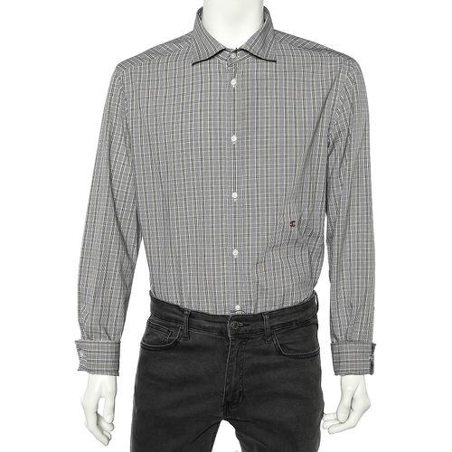 Just Cavalli Grey Checkered Cotton Button Front Shirt 3XL - Just Cavalli - Modalova