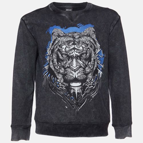 Just Cavalli Grey Tiger Printed Cotton Sweatshirt XL - Just Cavalli - Modalova