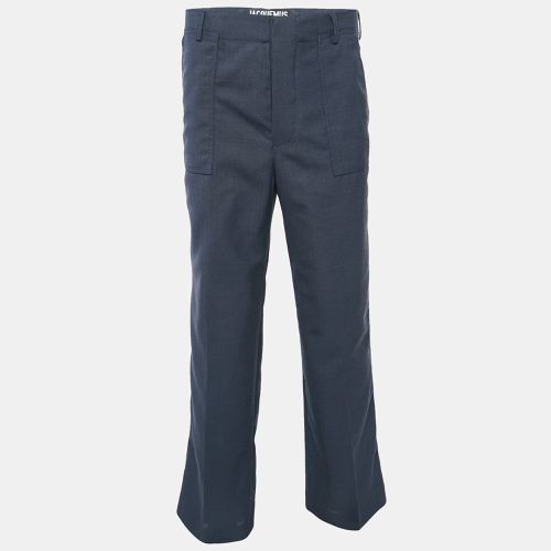 Jacquemus Navy Blue Wool Straight Leg Le Meunier Trousers M - Jacquemus - Modalova