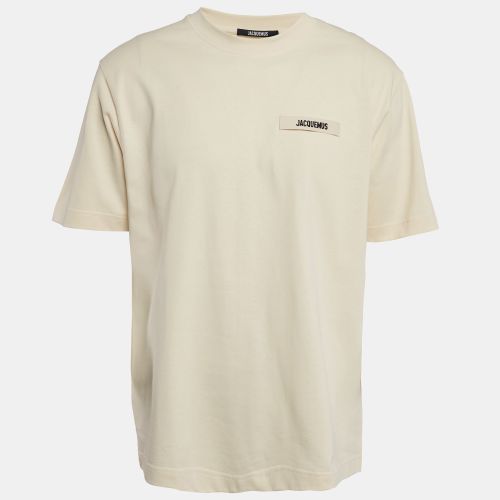 Jacquemus Cream Cotton Crew Neck Gros Grain T-Shirt XL - Jacquemus - Modalova