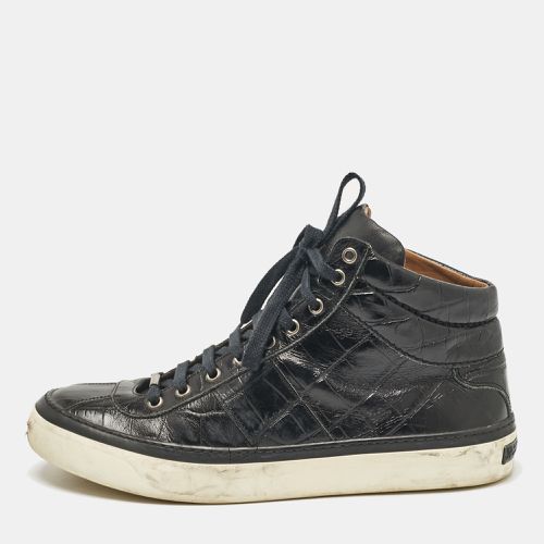 Jimmy Choo Black Croc Embossed Leather Belgravia High Top Sneakers Size 44 - Jimmy Choo - Modalova