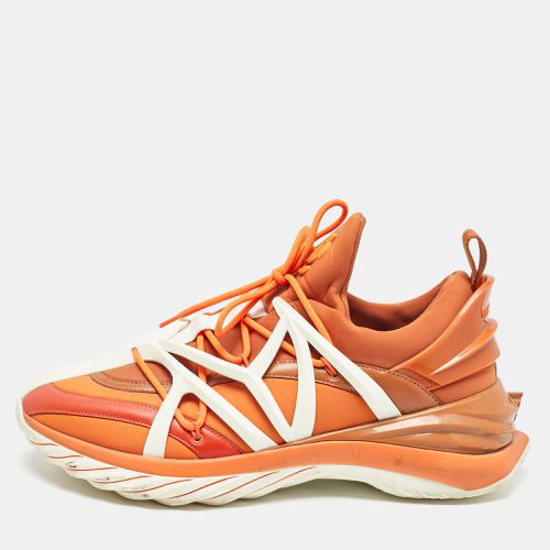 Jimmy Choo Orange/White Fabric and Rubber Lace Up Trainer Sneakers Size 41 - Jimmy Choo - Modalova