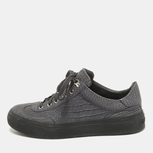 Jimmy Choo Grey Croc Embossed Leather Lace Up Sneakers Size 44.5 - Jimmy Choo - Modalova