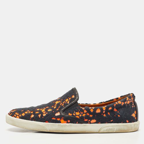 Jimmy Choo Black/Orange Lace Slip on Sneakers Size 39 - Jimmy Choo - Modalova