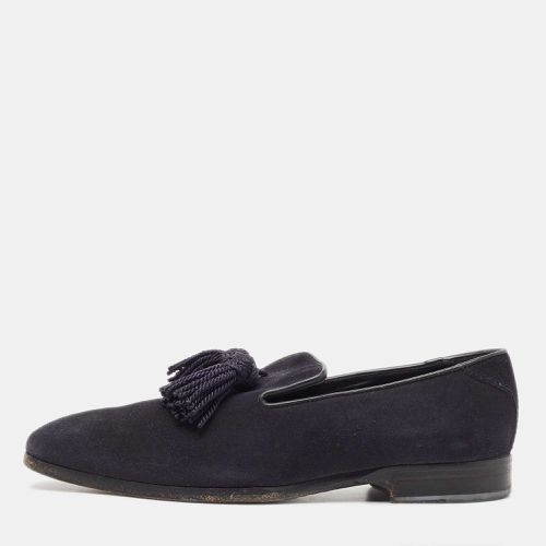 Jimmy Choo Navy Blue Suede Foxley Smoking Slippers Size 41 - Jimmy Choo - Modalova