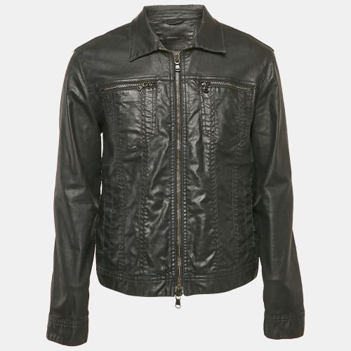 John Varvatos Black Denim Zip-Up Jacket M - John Varvatos - Modalova