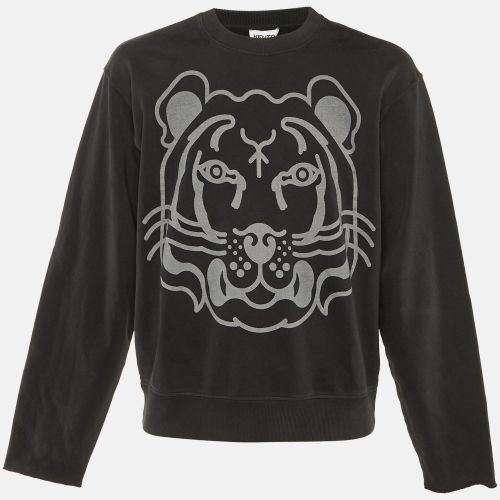 Kenzo Black Tiger Print Cotton Crew Neck Sweater L - Kenzo - Modalova
