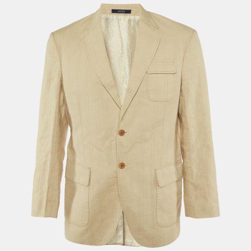 Kenzo Beige Cotton & Linen Blend Single Breasted Blazer L - Kenzo Homme - Modalova