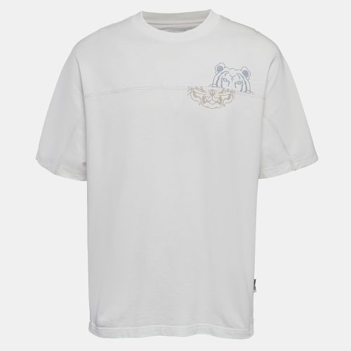 Kenzo White Tiger Print Cotton Knit T-Shirt XL - Kenzo - Modalova