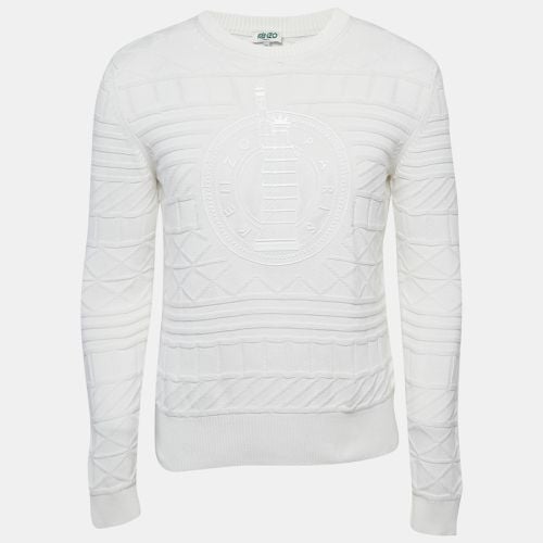 Kenzo White Statue Of Liberty Print Textured Knit Sweater S - Kenzo - Modalova