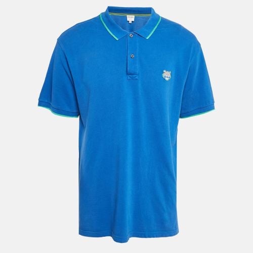 Kenzo Blue Tiger Applique Cotton Pique Polo T-Shirt XL - Kenzo - Modalova